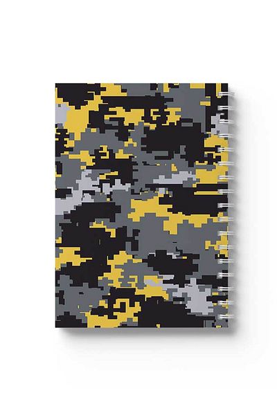 LOWHA Spiral Notebook with Front and Back Hard Covers Featuring Pixels Design