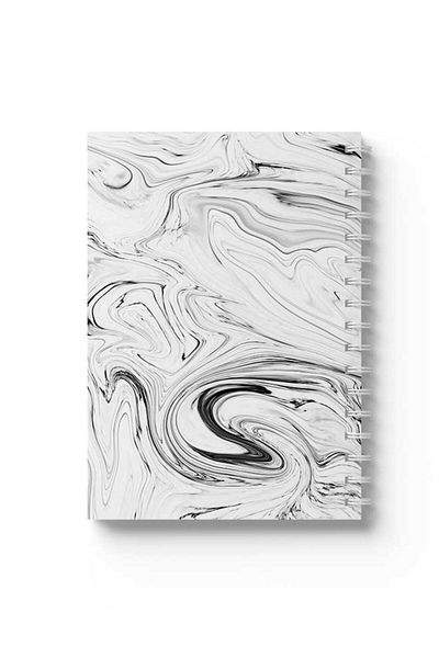 LOWHA Spiral Notebook with Front and Back Hard Covers Featuring Marble Design
