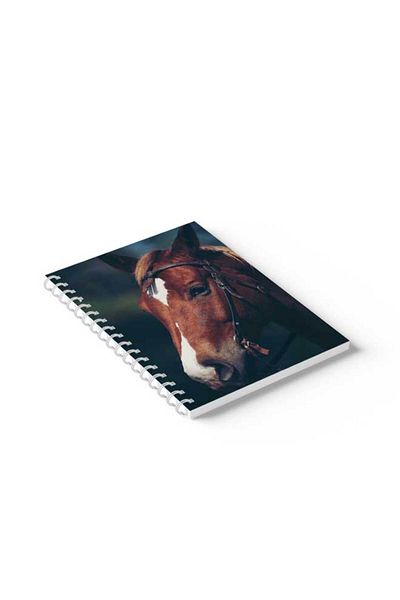LOWHA Spiral Notebook with Front and Back Hard Covers Featuring Horse Design