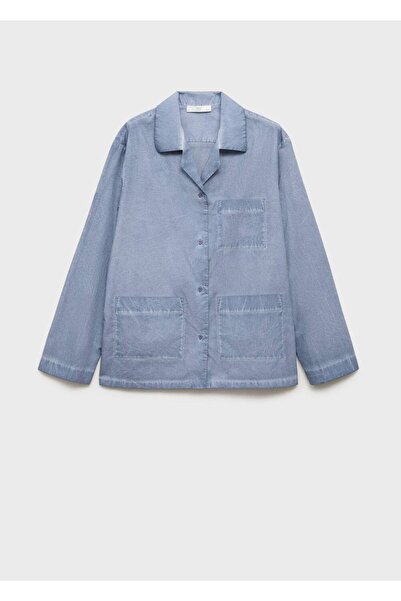 MANGO Woman Garment dyed pamuklu gömlek