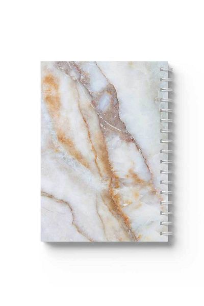 LOWHA Spiral Notebook with Front and Back Hard Covers Featuring Marble Design