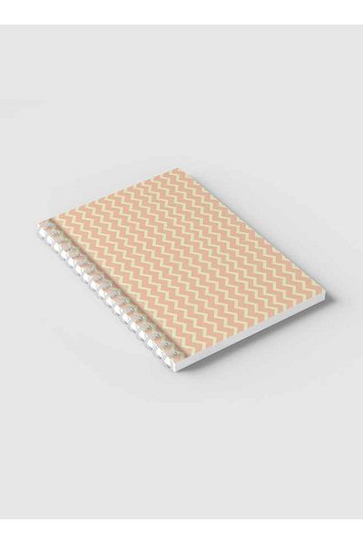 LOWHA Spiral Notebook with Front and Back Hard Covers Featuring Abstract Zigzag Line Design