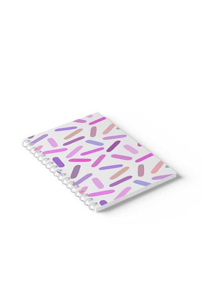 LOWHA Spiral Notebook with Front and Back Hard Covers Featuring Colourful Shapes Design
