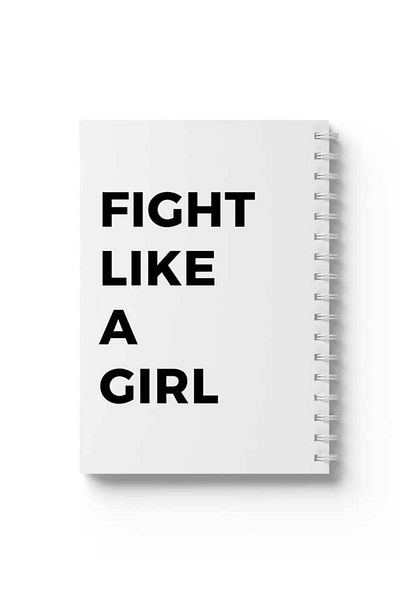 LOWHA Spiral Notebook with Front and Back Hard Covers Featuring Fight Like A Girl Design