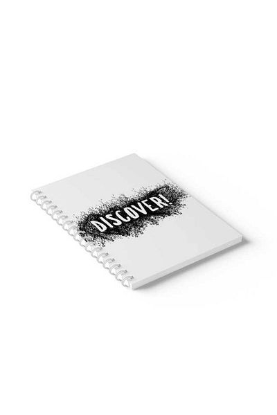 LOWHA Spiral Notebook with Front and Back Hard Covers Featuring Discover Design