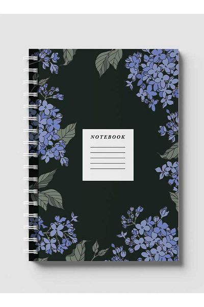 LOWHA Spiral Notebook with Front and Back Hard Covers Featuring Flowers Design
