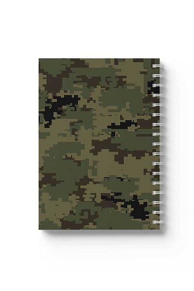 LOWHA Spiral Notebook with Front and Back Hard Covers Featuring Pixel Design