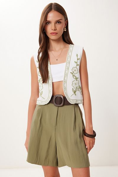 Lovelyİstanbul Embroidered Muslin Vest