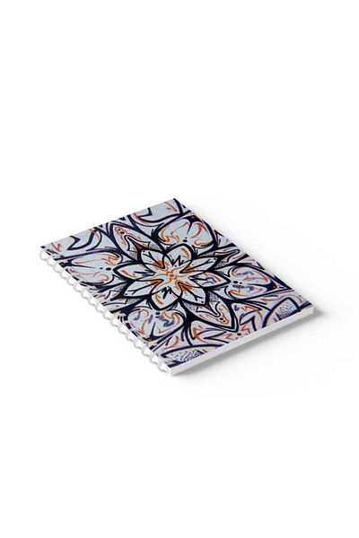LOWHA Spiral Notebook with Front and Back Hard Covers Featuring Floral Pattern Design