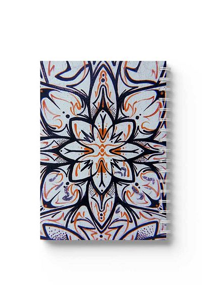 LOWHA Spiral Notebook with Front and Back Hard Covers Featuring Floral Pattern Design