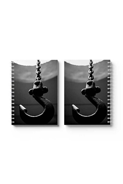 LOWHA دفتر ملاحظات حلزوني مع غلافين أمامي وخلفي صلبين بتصميم خطاف