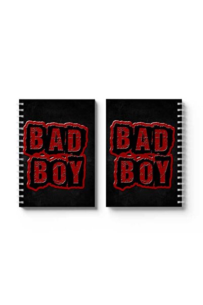 LOWHA دفتر ملاحظات حلزوني مع غلافين أمامي وخلفي صلبين بتصميم Bad Boy