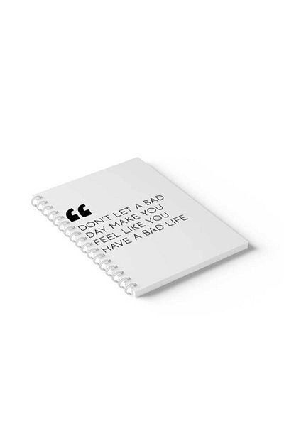 LOWHA Spiral Notebook with Front and Back Hard Covers Featuring English Quote Design