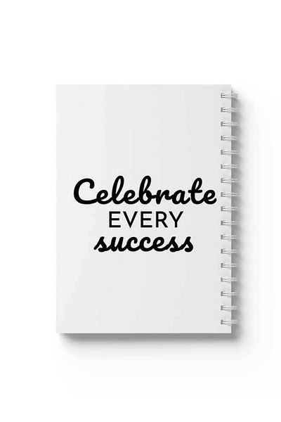 LOWHA Spiral Notebook with Front and Back Hard Covers Featuring Celebrate Every Success Design