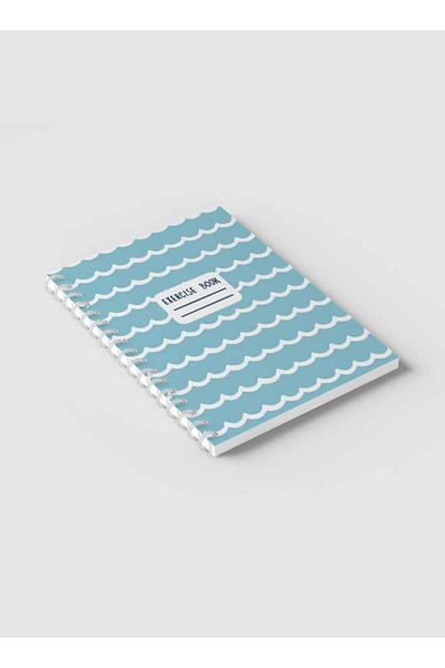 LOWHA Spiral Notebook with Front and Back Hard Covers Featuring Abstract Waves Design