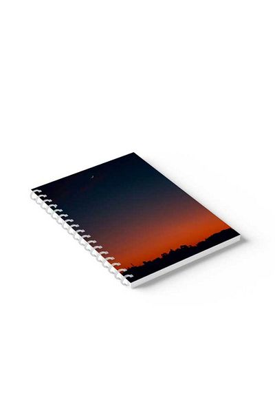 LOWHA Spiral Notebook with Front and Back Hard Covers Featuring Night Design