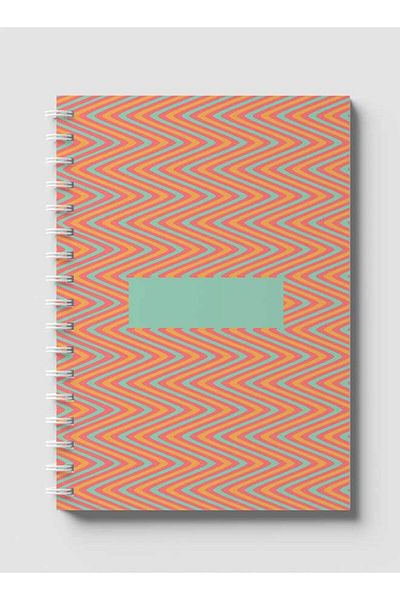 LOWHA Spiral Notebook with Front and Back Hard Covers Featuring Colorful Zigzag Lines Design