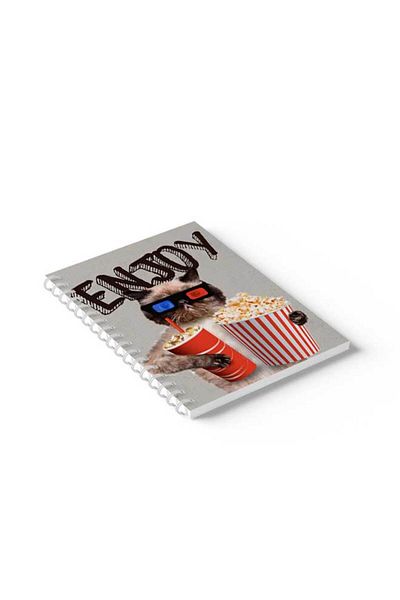LOWHA Spiral Notebook with Front and Back Hard Covers Featuring Enjoy with Cat Design