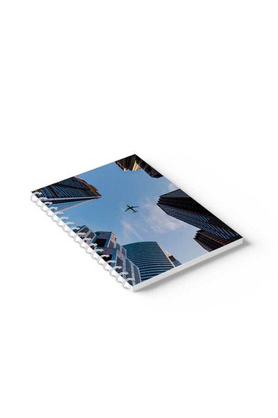 LOWHA Spiral Notebook with Front and Back Hard Covers Featuring Sky Design