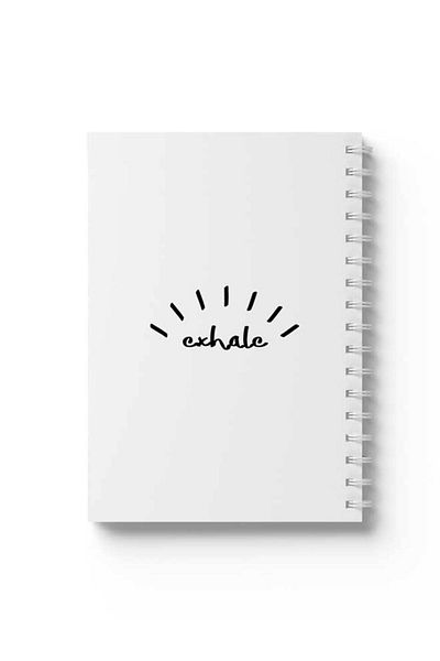 LOWHA Spiral Notebook with Front and Back Hard Covers Featuring Exhale Design