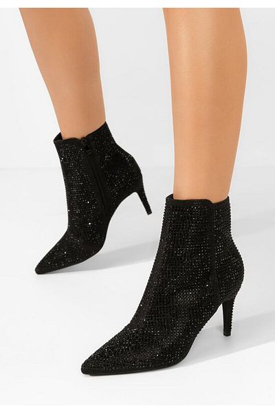 B T Shoes Alycia black ankle boots with thin heel