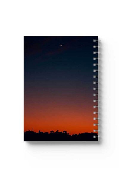 LOWHA Spiral Notebook with Front and Back Hard Covers Featuring Night Design