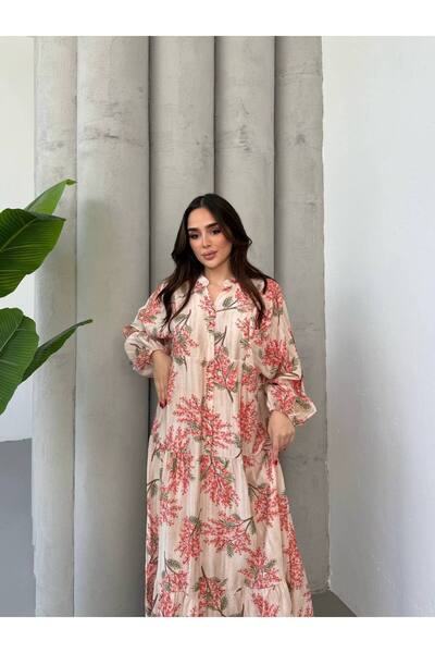 JESSE STORY Γυναικείο Φόρεμα Hijab Modal Φόρεμα με λουλουδάτο σχέδιο