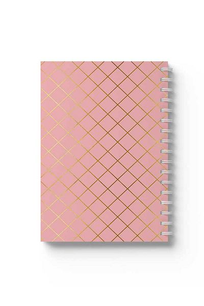 LOWHA Spiral Notebook with Front and Back Hard Covers Featuring Shapes Design