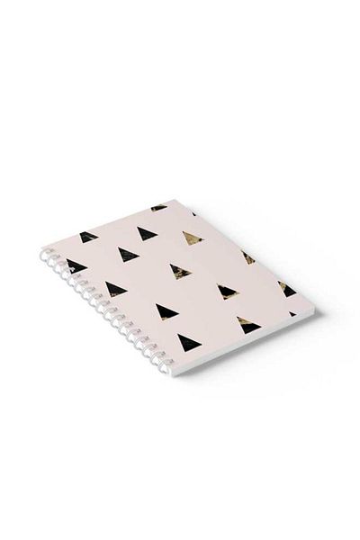 LOWHA Spiral Notebook with Front and Back Hard Covers Featuring Traingles Design