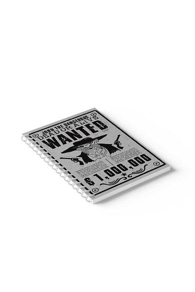 LOWHA Spiral Notebook with Front and Back Hard Covers Featuring Wanted Design
