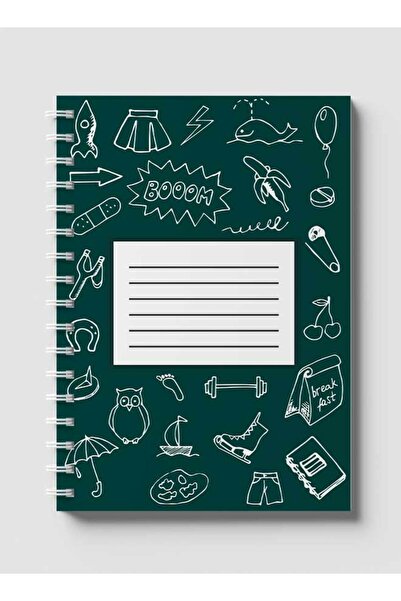 LOWHA دفتر ملاحظات حلزوني مع غلافين أمامي وخلفي صلبين بتصميم العودة إلى المدرسة