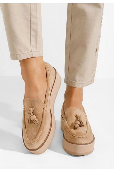 B T Shoes Leondra V7 platform loafers khaki