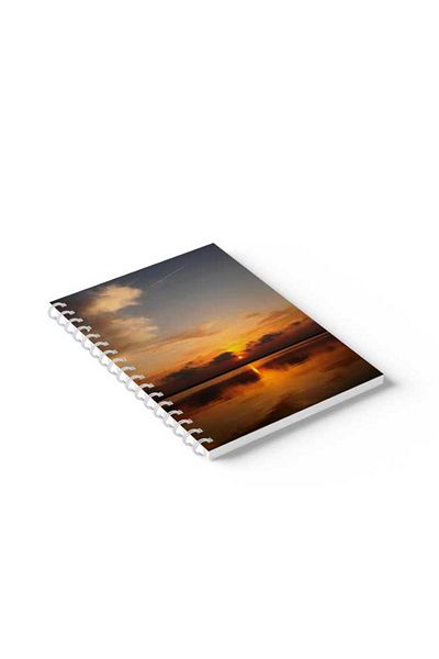 LOWHA Spiral Notebook with Front and Back Hard Covers Featuring Sunset Design