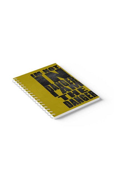 LOWHA Spiral Notebook with Front and Back Hard Covers Featuring I'm Not in Danger Design