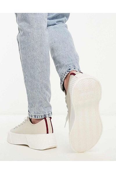 Tommy Jeans VULCANIZED PLATFORM SHOES IN NEUTRAL STONE COLOR