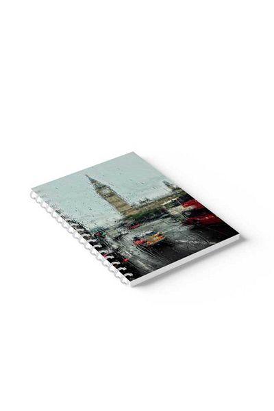 LOWHA Spiral Notebook with Front and Back Hard Covers Featuring London Design