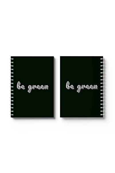 LOWHA دفتر ملاحظات حلزوني مع غلافين أمامي وخلفي صلبين بتصميم "Be Green"