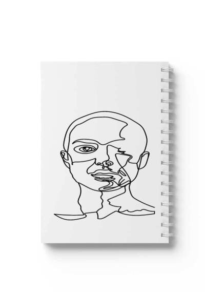 LOWHA دفتر ملاحظات حلزوني مع غلافين أمامي وخلفي صلبين بتصميم رجل