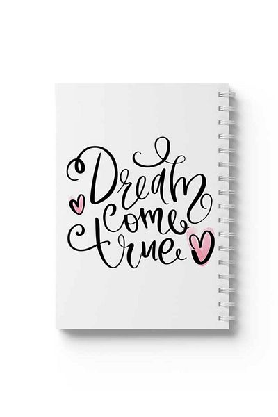 LOWHA Spiral Notebook with Front and Back Hard Covers Featuring Dream Come True Design