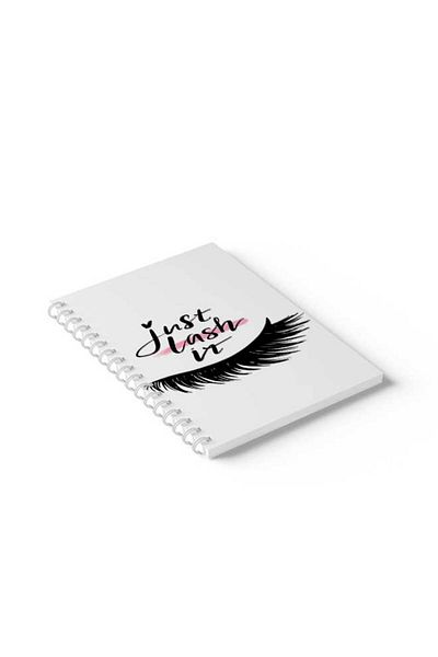 LOWHA Spiral Notebook with Front and Back Hard Covers Featuring Just Lash It Design