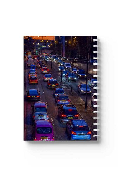 LOWHA Spiral Notebook with Front and Back Hard Covers Featuring Colourful Cars Design
