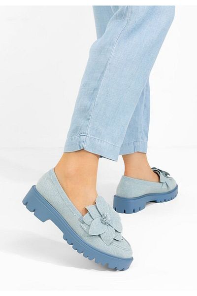 B T Shoes Camelea V2 denim thick-soled loafers