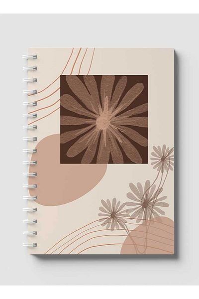 LOWHA Spiral Notebook with Front and Back Hard Covers Featuring Boho Design