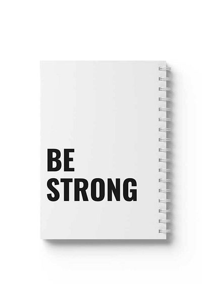 LOWHA Spiral Notebook with Front and Back Hard Covers Featuring Be Strong Design