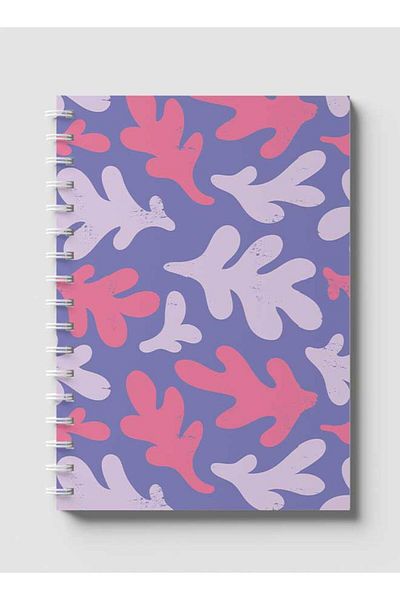LOWHA Spiral Notebook with Front and Back Hard Covers Featuring Pastel EBook Design