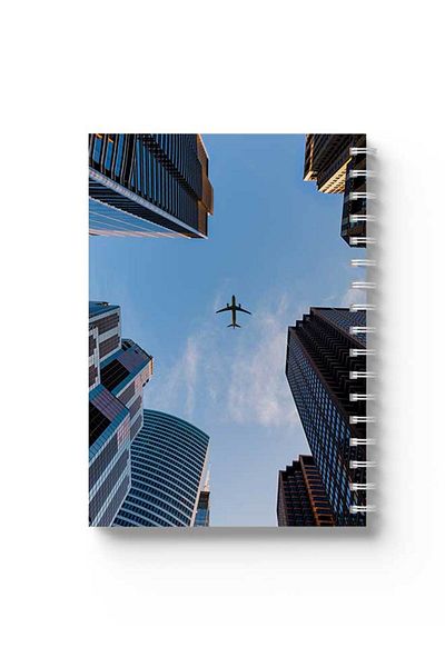 LOWHA Spiral Notebook with Front and Back Hard Covers Featuring Sky Design