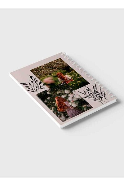 LOWHA Spiral Notebook with Front and Back Hard Covers Featuring Girl in Grove Design