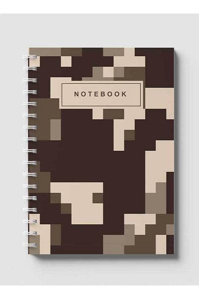 LOWHA Spiral Notebook with Front and Back Hard Covers Featuring Dessert Camouflage Design