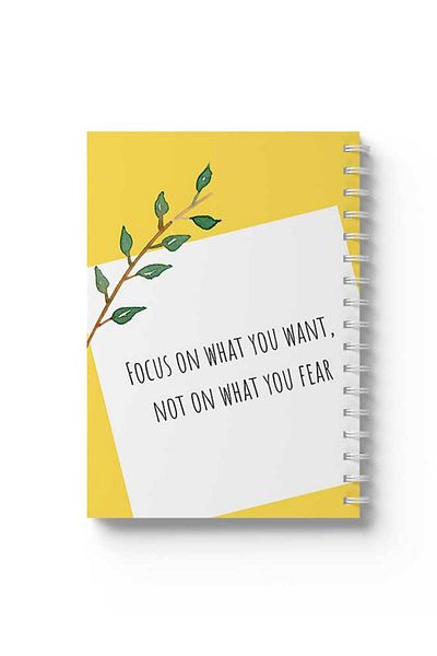 LOWHA Spiral Notebook with Front and Back Hard Covers Featuring Focus on What You Want Design