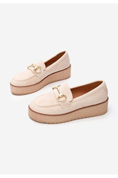 B T Shoes Leondra V6 beige platform loafers